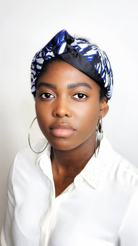 FLORENCE TWISTED KNOT SATIN-LINED HEADBAND