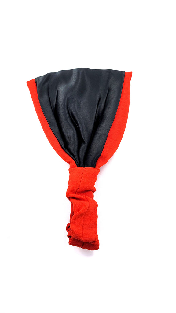RED SOLID SATIN-LINED HEADBAND