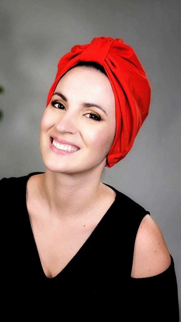 Red Front Flap Turban