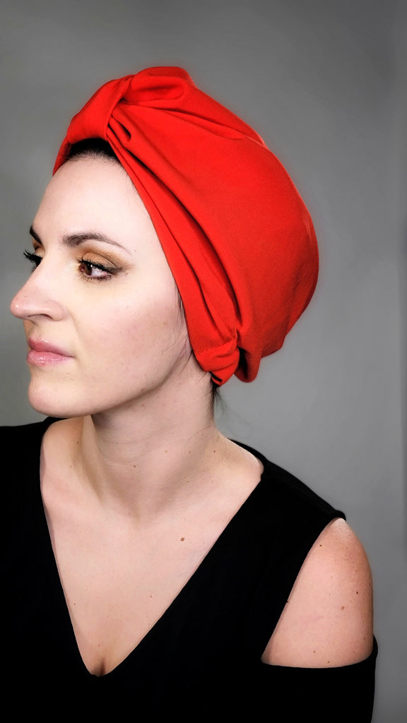 Red Front Flap Turban
