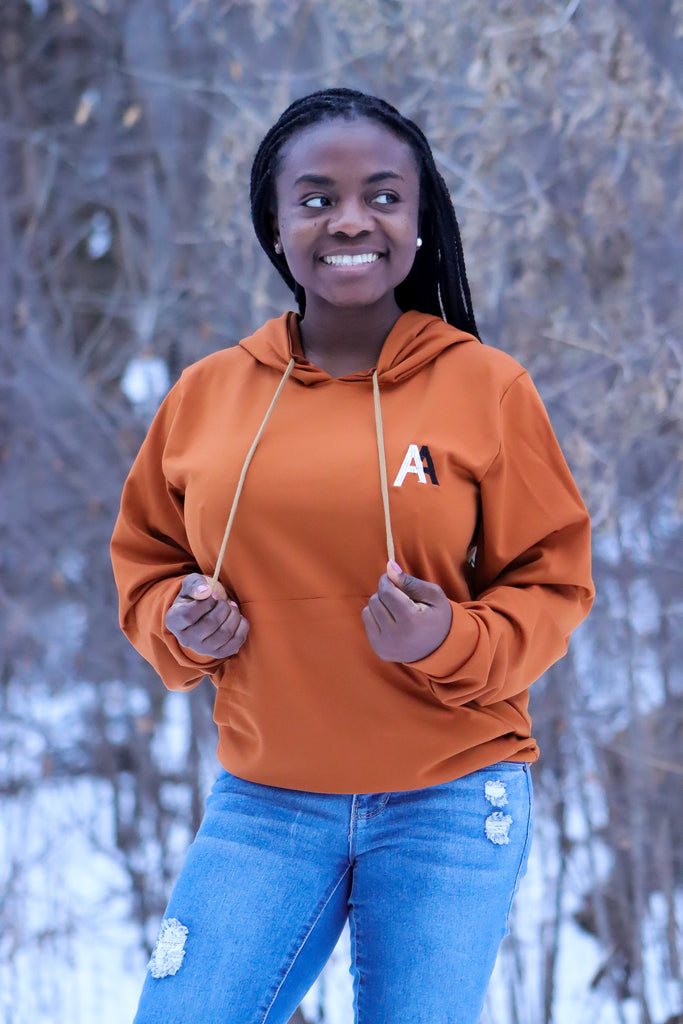 Orange Satin Lined Hoodie