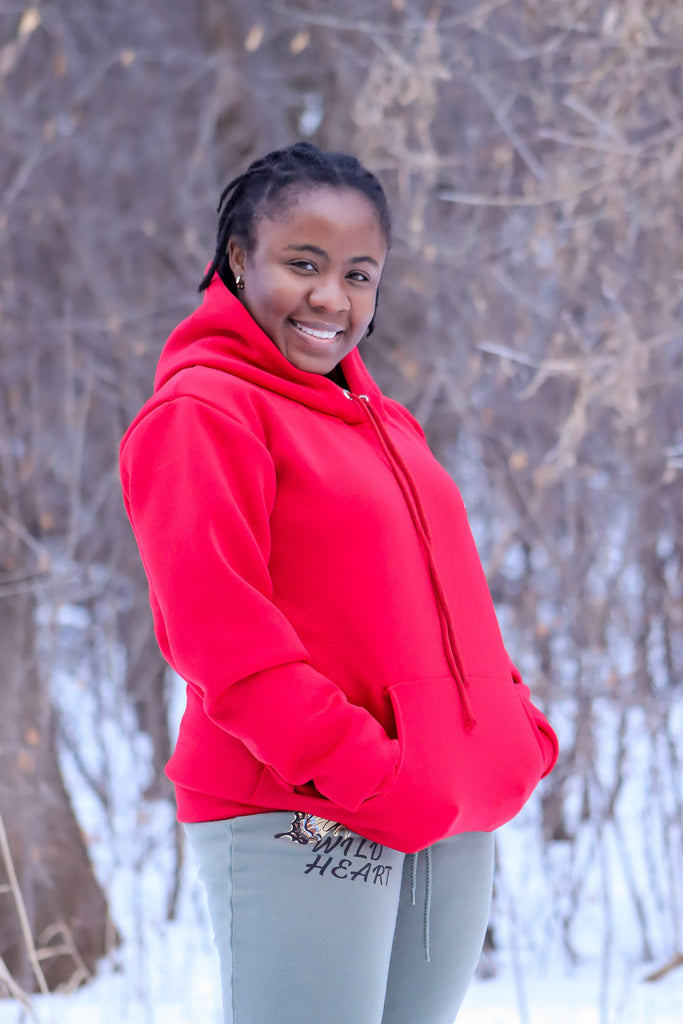 Red Satin Lined Hoodie